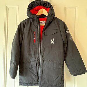 Boy's SPYDER hooded ski parka, size S